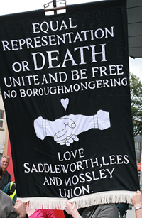 Equal Representation or Death, an authentic Peterloo banner