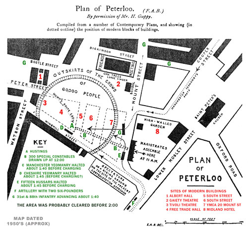 A map of the Peterloo Massacre